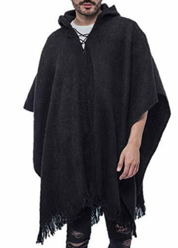 Handmade Poncho, Hooded Wool 