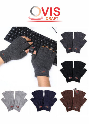 Warm Half Finger Gloves Winter Fingerless Gloves